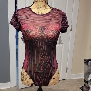 Elegant Black and Pink Bodysuit